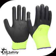SRSAFETY 13G Nylon Tejido de arena nitrilo palma acabado de arena 3/4 guantes revestidos / Nitrile Coating Glove